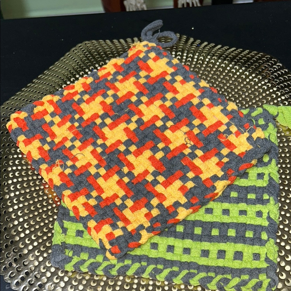 Colorful Woven Kitchen Pot Holders, hotmat - Picture 1 of 4